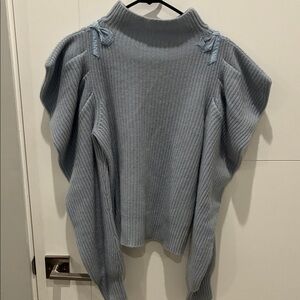 LoveShackFancy Light Blue 100% Cashmere Sweater